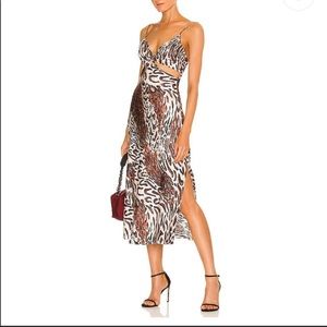 Jonathan Simkhai PRINTED CUTOUT SLIP DRESS